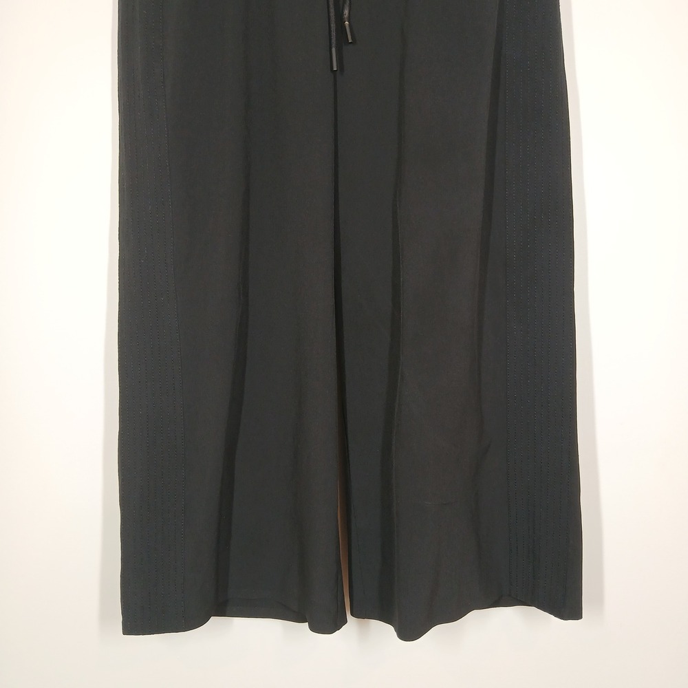 Athleta Cropped Wide Leg Pants Womens 4 Black Drawstring Pull On Athleisure - Picture 3 of 11